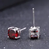 Gem's Ballet 5mm 1.28Ct Round Natural Red Garnet Gemstone Stud Earrings Genuine 925 Sterling Silver Fashion Jewelry for Women - Image 4