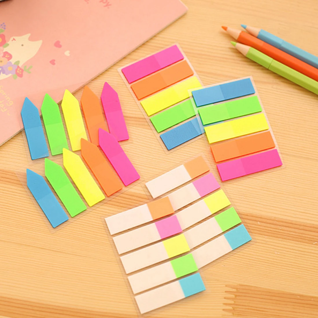 FangNymph красочные милые каваи ПЭТ липкая бумага для заметок бумага Творческий флуоресцентный Примечание для детские школьные принадлежности