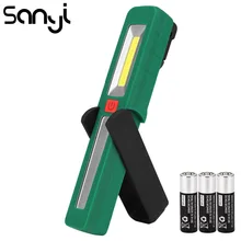 SANYI 3800 люмен портативный фонарь мощностью 3* AAA батареи Магнитный Подвесной Фонарь с крюком 3 режима рабочий светильник для кемпинга
