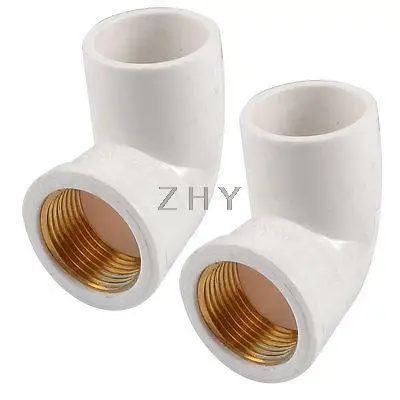 

2 Pcs Pipe Fitting 3/4" Thread x 25mm Slip PVC Female Elbow Connector Adapter