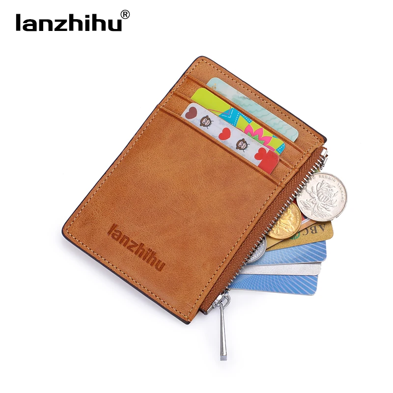 2017 RFID Blocking Genuine Leather Slim Wallet for Men Small Card Holder Luxury Brand Designer ...