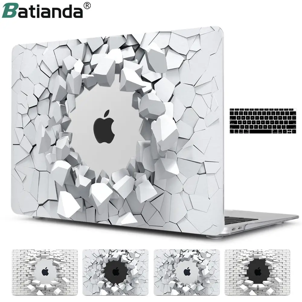 

New 3D Explosion Stone Design Soft Smooth Touching Hard Cover Case for New Macbook Pro 13 inch Air 11 12 with Keyboard Cover