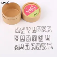 20 шт./кор. Мини мультфильм полые закладки покрытием декоративный металл зажимы закладки ярлыки страница производитель книг подарки для школы и офиса канцелярские принадлежности