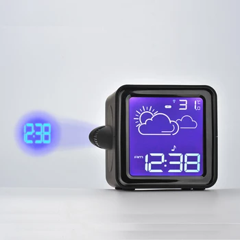 

Weather Station Outdoor Temperature Humidity alarm clock LED Projector Radio Digital Backlight display Clock Desk Snooze