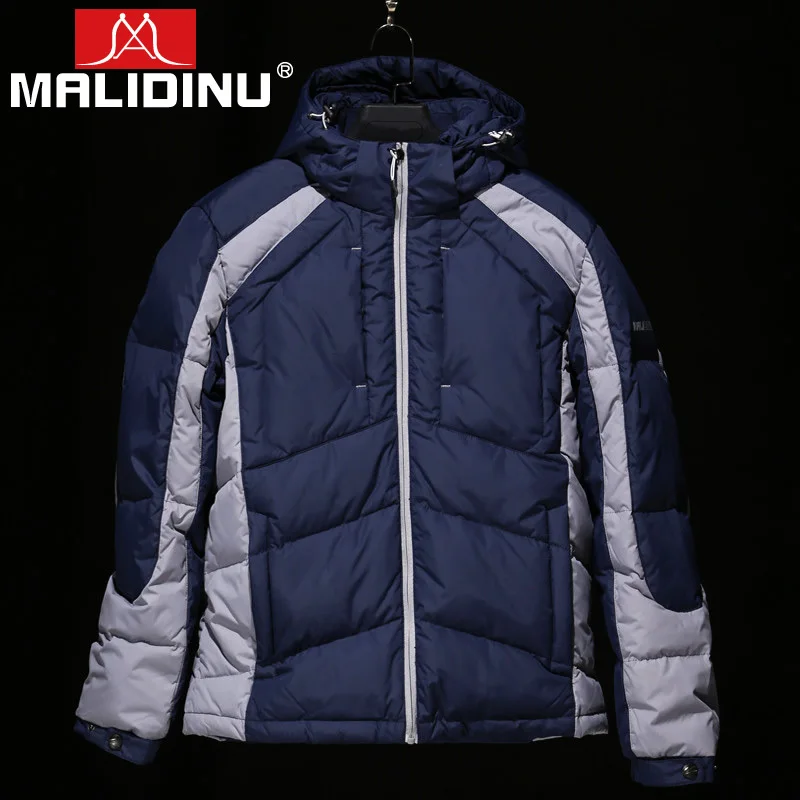 

MALIDINU Brand new 2017 Winter Mans Thicken White Duck Down Jacket Coat Hood Parka European Size Free Shipping M1316