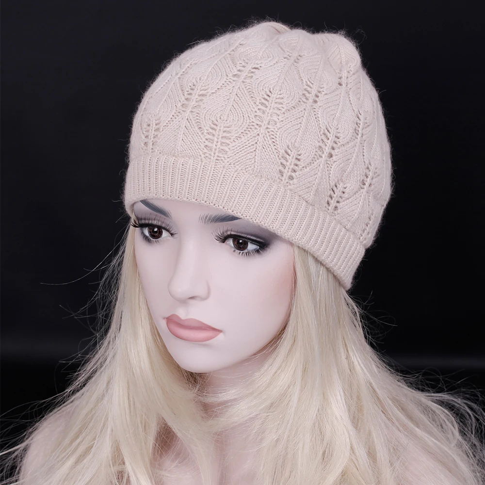 2016 New brand Winter Autumn Fashion Women Wool Knitted Beanies Caps Elegant women solid color bonnet