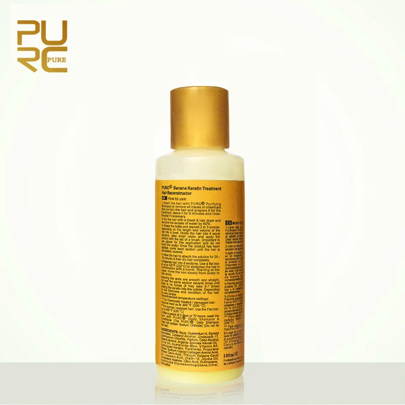 PURC 8% Banana Flavor Brazilian Keratin Treatment Straightening Repair Damage Hair Improve Dry Hair Keep Hair Smooth Shiny 100ML PURC 8% Banana Flavor Brazilian Keratin Treatment Straightening Repair Damage Hair Improve Dry Hair Keep Hair Smooth Shiny 100ML