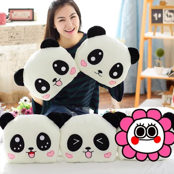 

35cm Cartoon Animal Papa Bear Pillow hands warm plush toy doll large panda bear muff pillow warm Hand doll gift