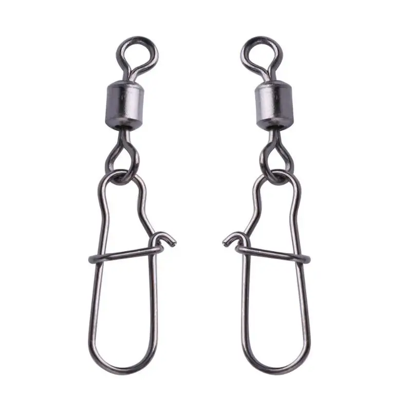 100pcs/lotl Fishing Lure Connectors Rolling Swivels with Nice Snap