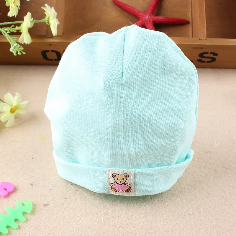 2016 Hot New Solid Cotton Baby Caps Neonatal Newborn Girl Boy Hats for Unisex Warm Breathable