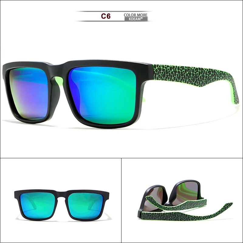 KDEAM привлекательные поляризованные солнцезащитные очки для мужчин, матовая черная оправа. Красивые солнцезащитные очки с рисунком в виде дужек чехол