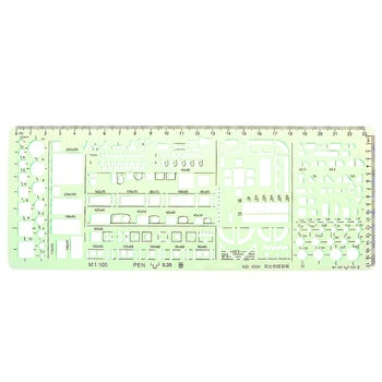 

1 Set Green Geometric Template Ruler Drawing Tools For Student School Stationery Pro New