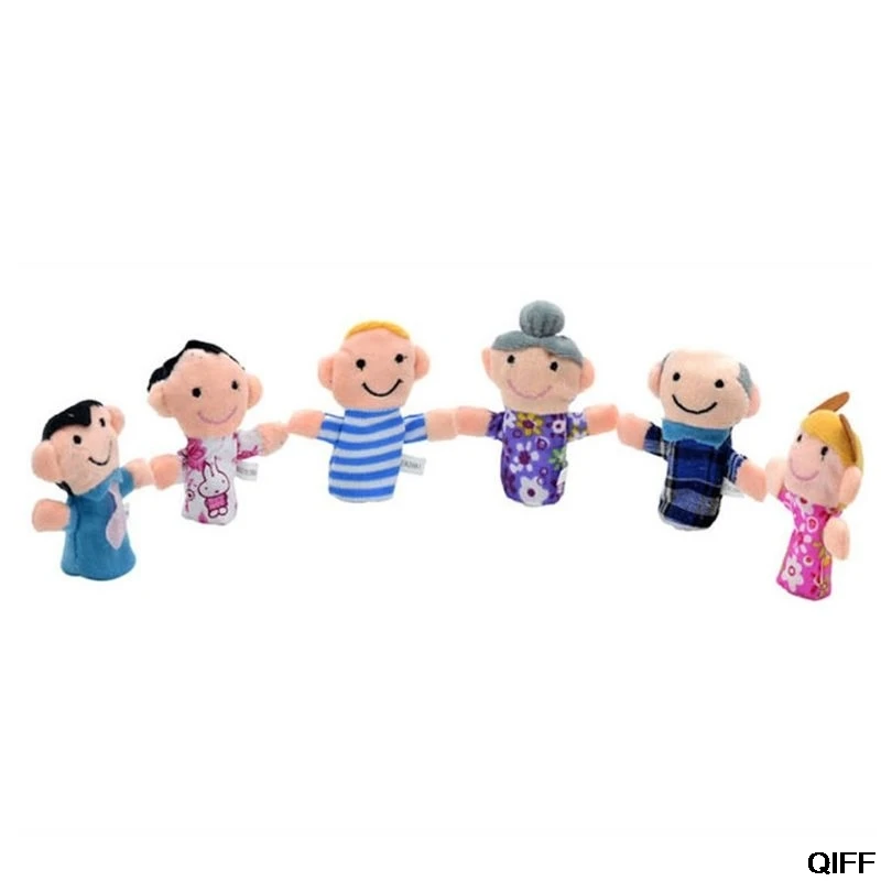6 шт., семейный набор куколок-марионеток, мини-плюш для маленьких мальчиков и девочек, родителей и дедушек, кукла для кукольного театра