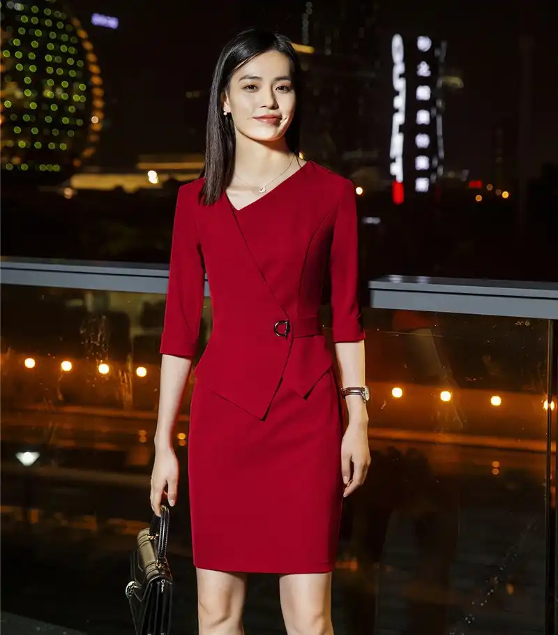 red office dress