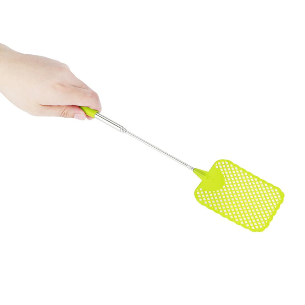Инструмент для борьбы с вредителями/москитом Летающая ракетка/ракетка пластиковая портативная телескопическая Выдвижная мухобойка 1 шт - Цвет: Green Fly Swatter