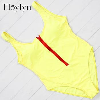 

Floylyn Front Zipper Swimsuit One Piece Bathing Suit Sports Swimwear Women Swim Suit Padded Swimming Suits U Back Beach Bodysuit
