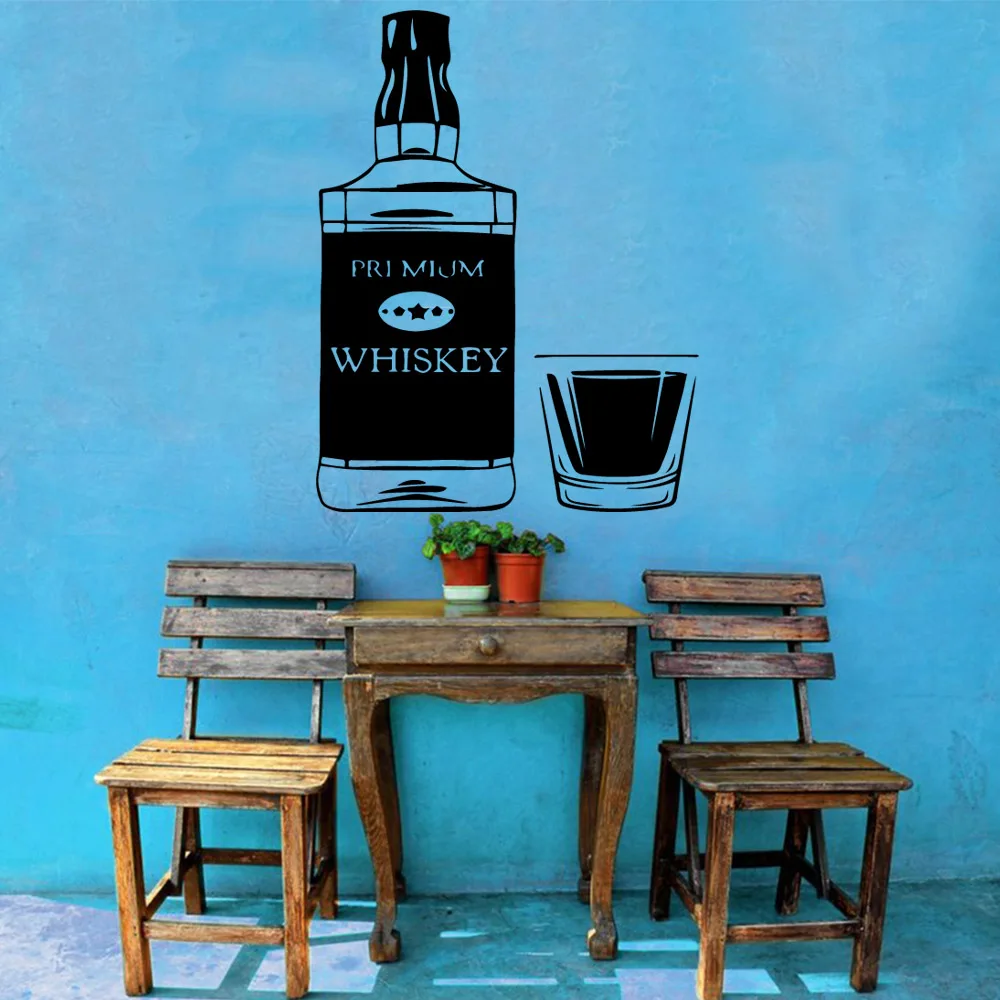 

Whiskey Wine Vinyl Wall Art Sticker Decor For Pub Decoration Decal Stickers Murals wallstickers