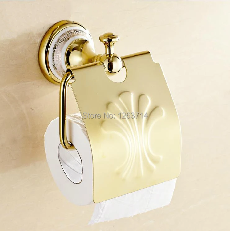 Bathroom Accessories Products Solid Brass Golden Toilet Paper Holder,Roll Holder,Tissue Holder Free Shipping OG-27851C toilet paper holder roll holder tissue holder bathroom accessories products