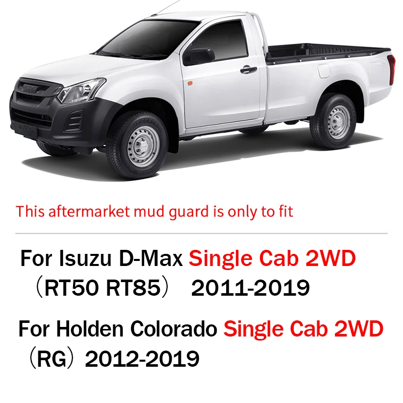 Брызговики для Isuzu d-max Dmax 2WD 4WD 2011- Holden Colorado 7 V-Cross 4x4 брызговики ограничители Брызговики спереди и сзади - Color: Single Cab