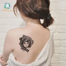 SC-918/ Large Taty Beauty Girl Luck Doll Head Water Transfer Body Art Temporary Tattoo Stickers Flash Big Tatoos tatuagem