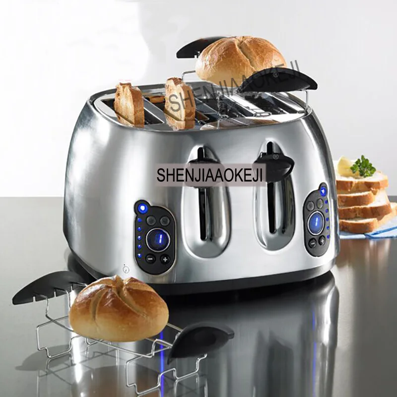 ST-6025 тостер для хлеба, бытовой автоматический высококачественный тостер из нержавеющей стали, 4 таблетки, коммерческий тостер, 220 В, 1600 Вт, 1 шт