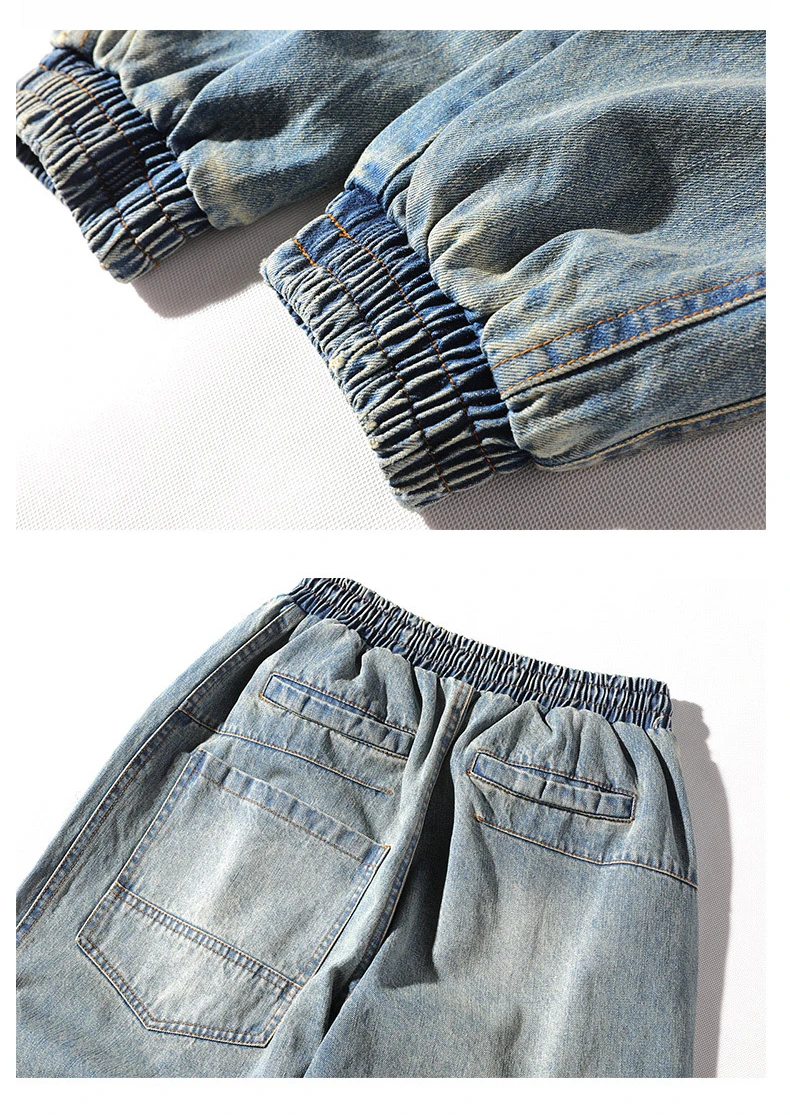 Una Reta джинсы мужские модные хип хоп мужские s брендовые джоггеры из денима уличный стиль эластичная талия промывают уличная мужские джинсы