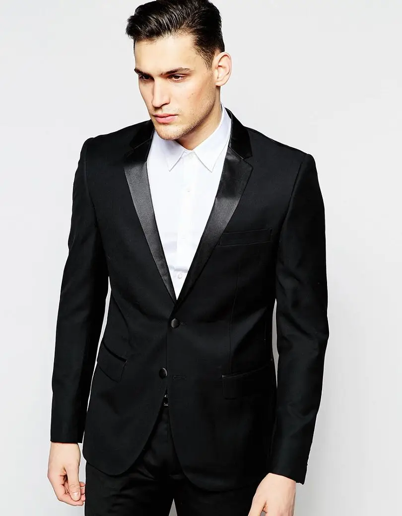2017 Handsome Casual Man font b Suit b font Black Groom Tuxedos font b Custom b