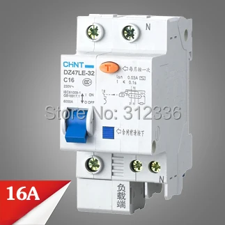 Free Shipping Two years Warranty  DZ47LE-32 C16 1P+N 16A  1 pole ELCB RCD earth leakage circuit breaker  residual current
