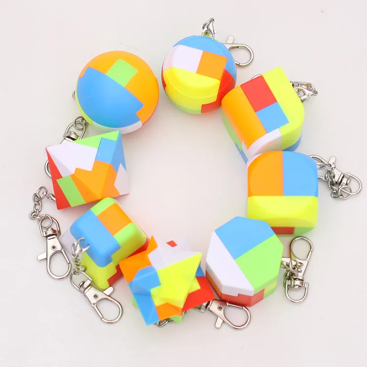 Мини-цепочка для ключей, Магический кубик, трехгран цилиндр Скорость куб головоломка Neo Cubo Magico, обучающие игрушки для мальчиков
