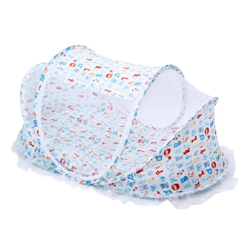 Летняя Детская противомоскитная сетка для младенцев, дышащая Складная спальная колыбель, покрывало для кроватки с подушкой, уход за