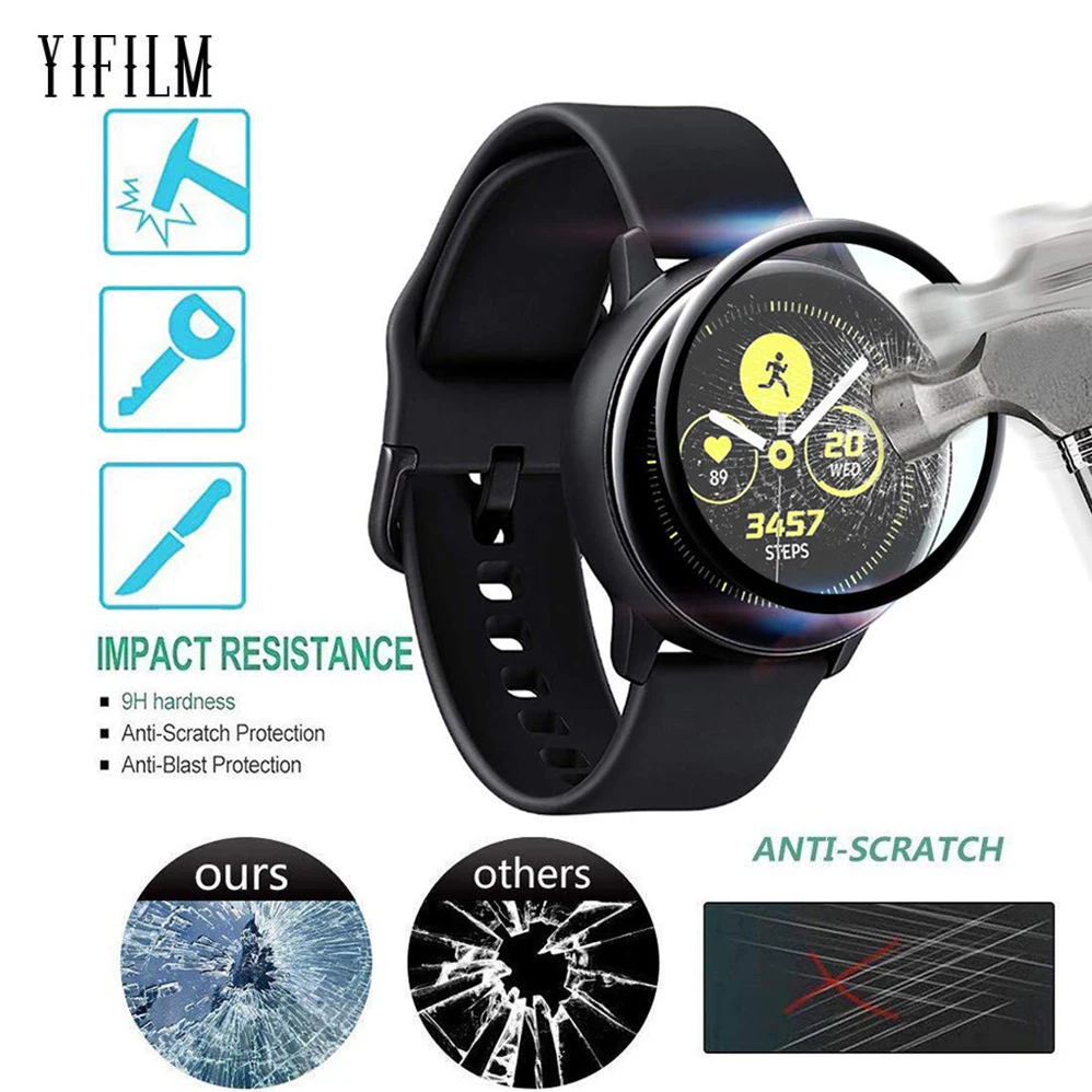 

For Samsung Galaxy Watch Active 3D Curved PET Film Screen Protector Anti-Scratch Full Coverage Film for Samsung