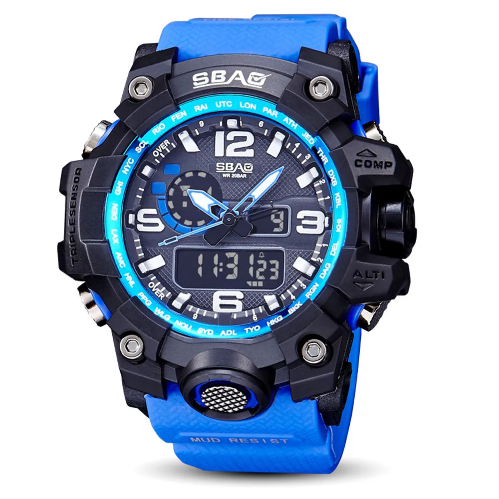 5001 SBAO часы светодиодный для мужчин водонепроницаемые спортивные часы шок цифровые электронные montre homme Новое поступление горячая распродажа