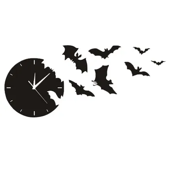 

Bat Wall Clocks 3d Mirror diy Home Decoration Living Room Mirror Wall Clock Modern Design Wall Sticker Clocks 0620#