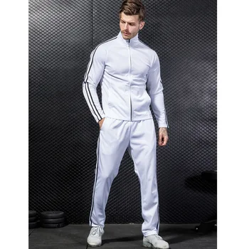 

MA56 Running Set Jacket+Pant Men's Sports Suit Football Fitness Gym Clothing Set Men Tracksuit Athleisure Suits Stripe Fleece