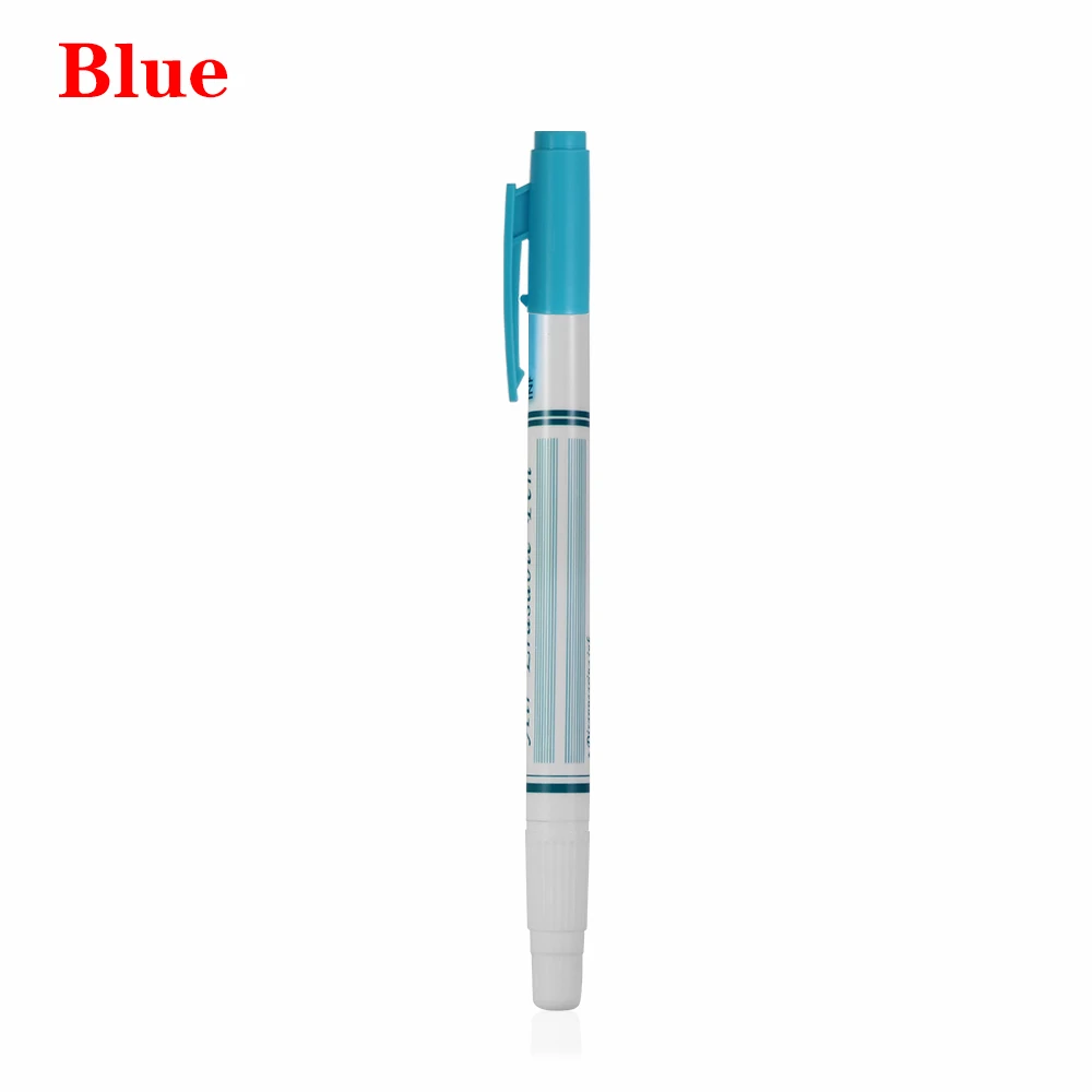 Top quality Water Soluble Fabric Marker ink Pen Erasable Pen Double Head Disappear Automatically Home - Цвет: Синий