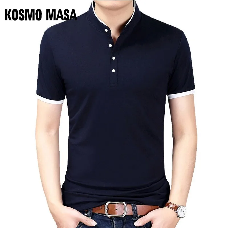 Космо MASA Slim Fit Повседневная рубашка поло для мужчин хлопок короткий рукав 5XL