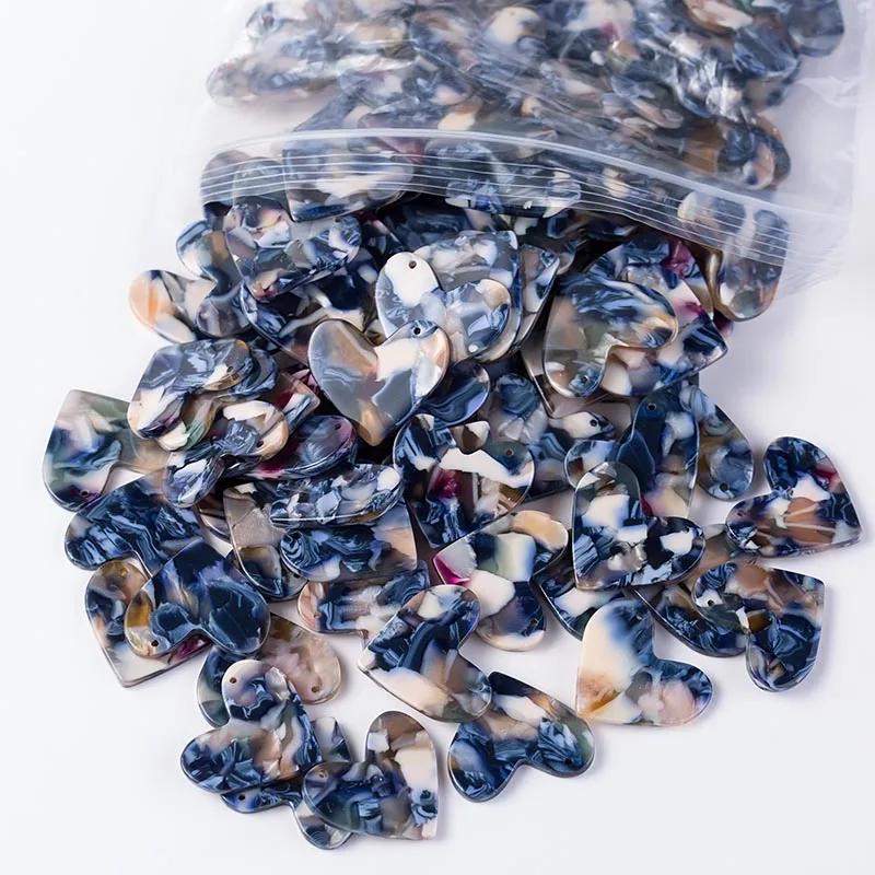Heart Acetate Cabochon Gems For Native American Beaded Earring with a holes 23x20MM 30PCS/LOT am TAIDIAN|cabochon gem|gem cabochonheart gems |
