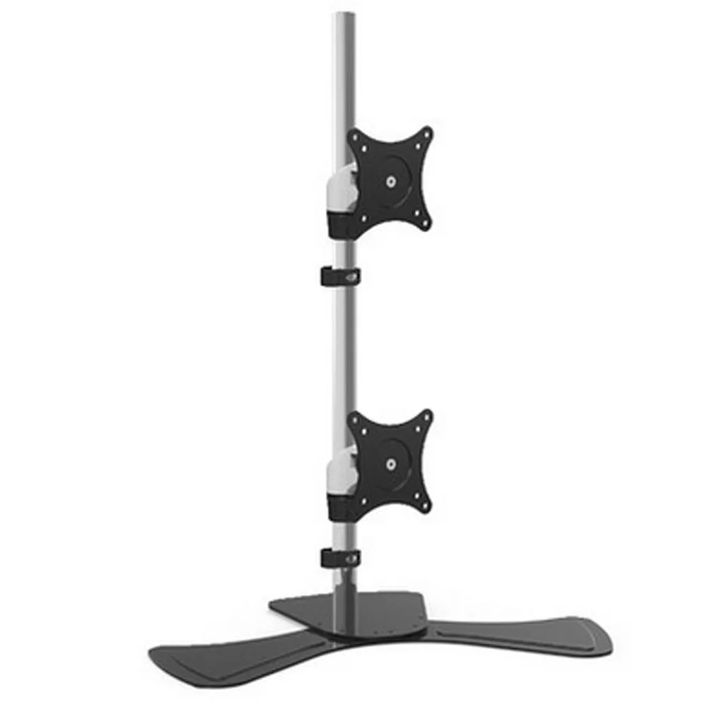 

HONGHUA 15"-27" Up and Down Dual Screen Monitor Holder LCD TV Mount Desktop Stand Base Arm