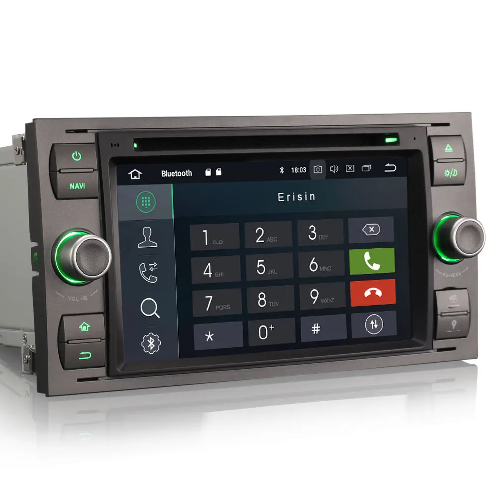 Erisin ES7866F 7 &quotAndroid 8 0 Восьмиядерный 4G RAM автомобильный DVD GPS радио DVR DAB + для FORD C/S-MAX