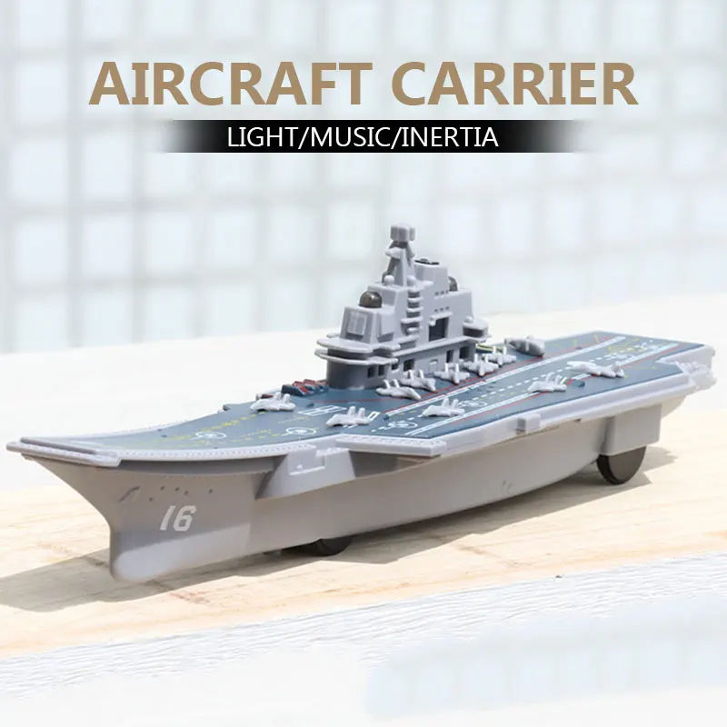 Aircraft Carrier Toy Plastic Cultivate Interest Collection Decoration Grey Indoor Military Model Gift Kids Desk