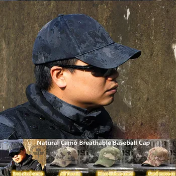 

Natural camouflage Ripstop Hunting Baseball Cap/ Tactical camo baseball cap 4 optional color All terrain camo
