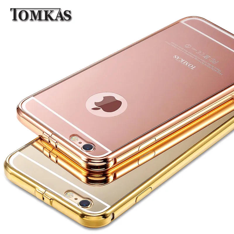 Mirror Case For iPhone 6 4.7 inch Luxury Acrylic+Aluminum Slim Back Cover For iPhone 6 Plus 5.5 Mobile Phone Coque TOMKAS