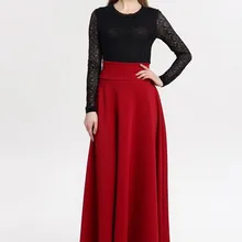 Новинка года Для женщин модные, пикантные Повседневное черный, красный юбка женская обувь на низком каблуке; однотонная плиссированная империи S M L XL XXL XXXL размеры XXXXL XXXXXL пол-Длина юбка S4571