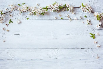 

HUAYI Wood Board backdrops blossom flower on white wooden plank photo booth Studio Rural photocall Photoshoot Background lw-1196