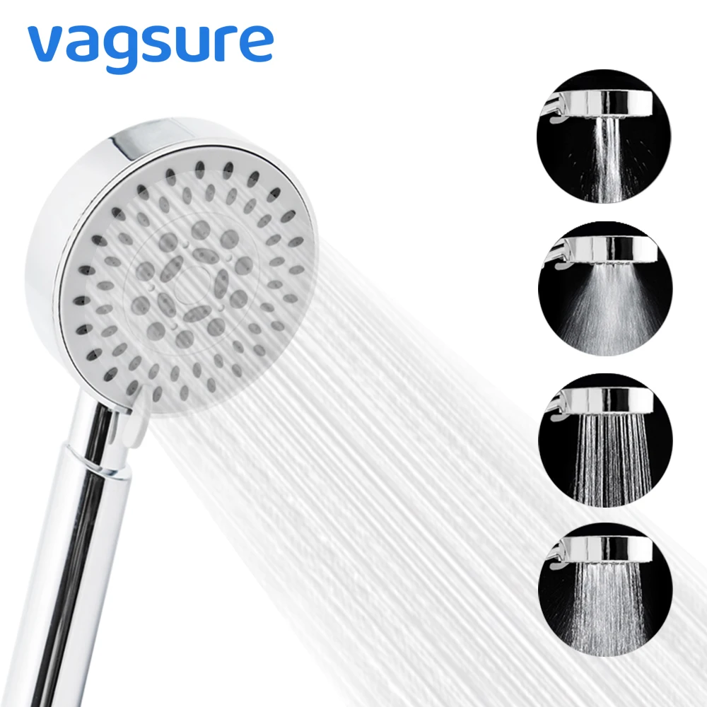 オンライン Vagsure 4 ギア Adjustmen ラウンド降雨シャワーヘッド ABS プラスチックハンドヘルドノズル雨スプレー風呂のシャワールーム浴室付属品
