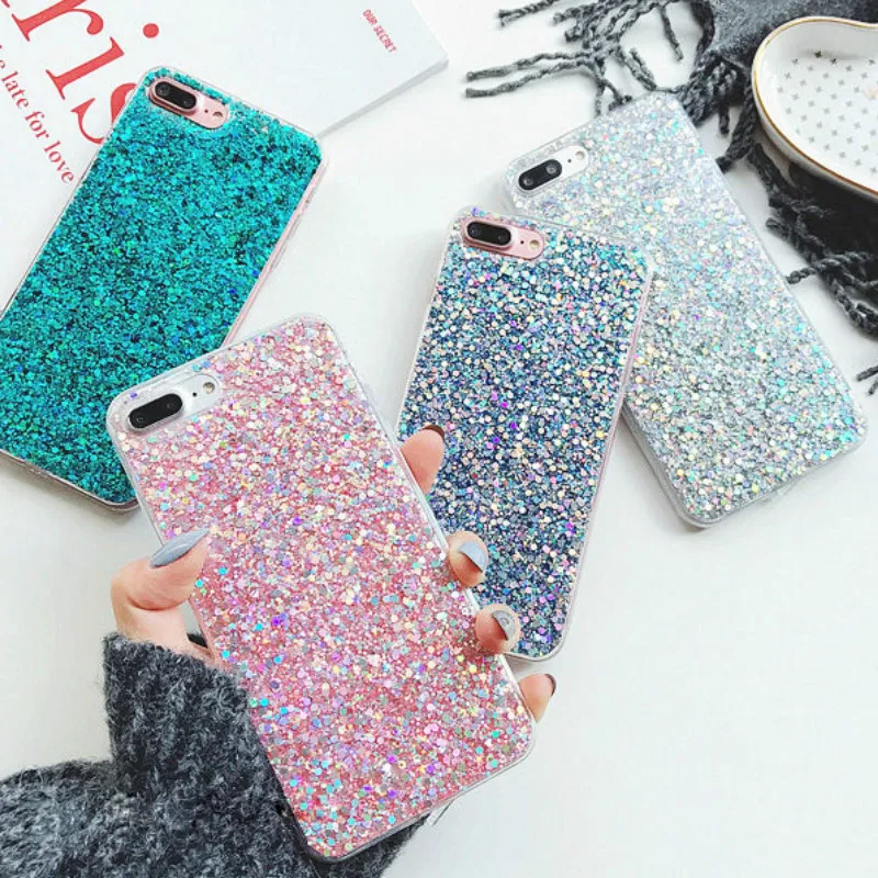 

Silicone Bling Glitter Sequins Phone Case for Huawei Honor 7A 7C Pro Y7 Prime Huawei Y5 Y6 Y7 Prime Y9 2018 Mate 10 20 Lite