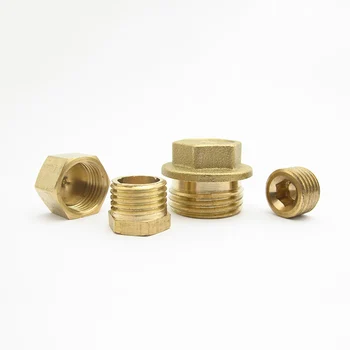 

1/8" 1/4" 3/8" 1/2" 3/4" 1" BSP Male Female Thread Hex Head Hex Socket Brass End Cap Plug Pipe Fitting Coupler Connector Adapter