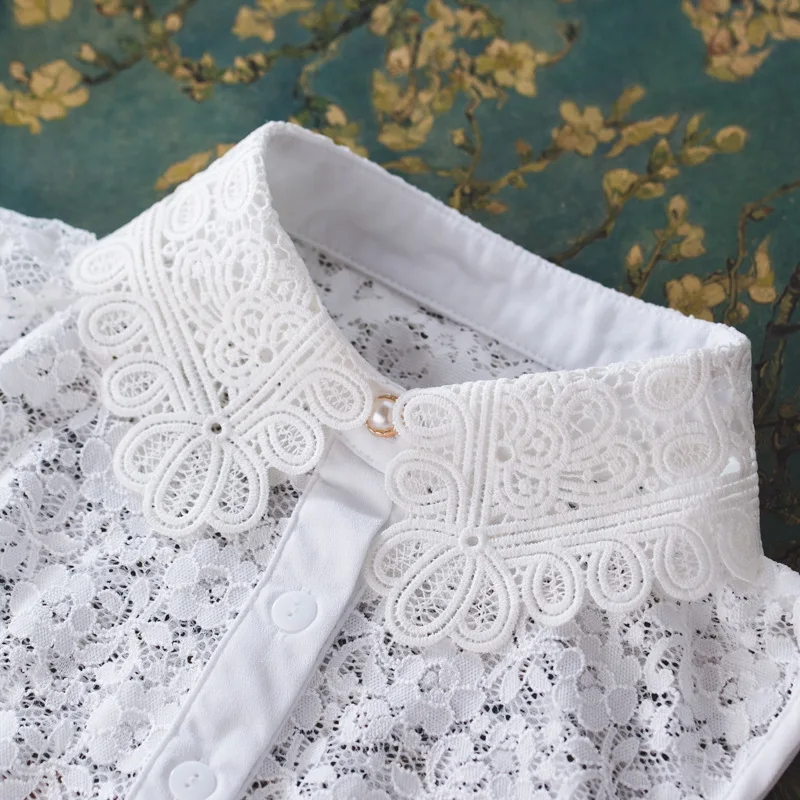 

MIARA.L 2019 most high quality water soluble hollow lace shirt stand collar with sweater necklace false collar for women