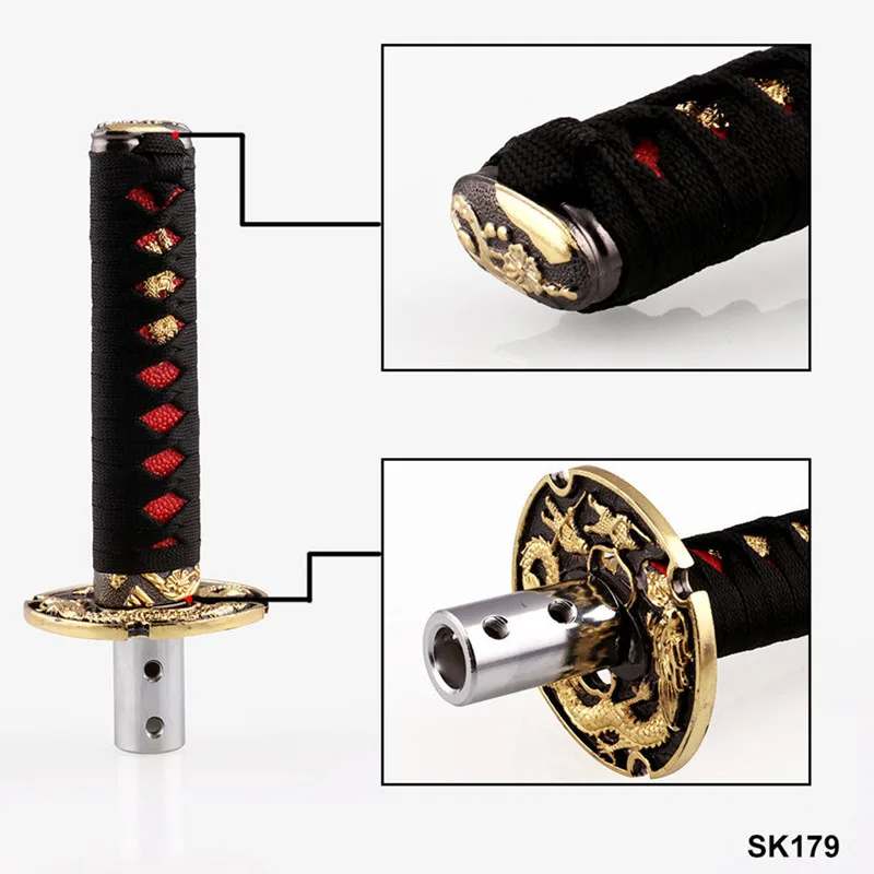 JDM стиль короткий самурайский меч ручка переключения металла взвешенный Спортивный рычаг переключения передач в форме катаны с 12 мм HoleFor универсальные автомобили SK179