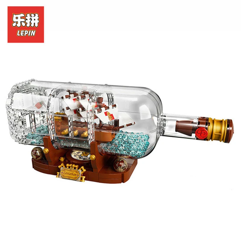

Stock DHL Lepin Sets 16051 1078Pcs Movie Series The Ship in a Bottle Set Model Building Kits Blocks Bricks Educational Toy 21313